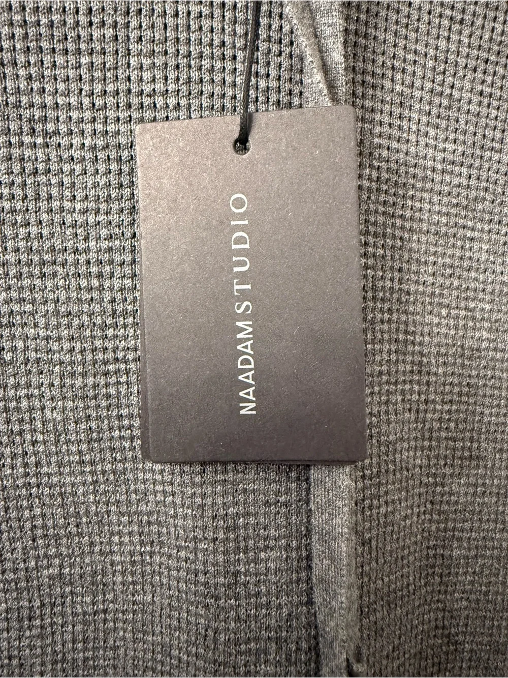 NAADAM  Cashmere Cotton Gray Waffle-Knit Crewneck Hoodie